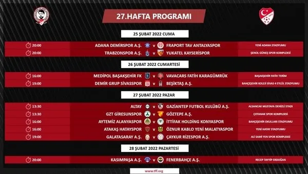 Süper Lig'de 27, 28, 29 ve 30. hafta programları açıklandı! - 1