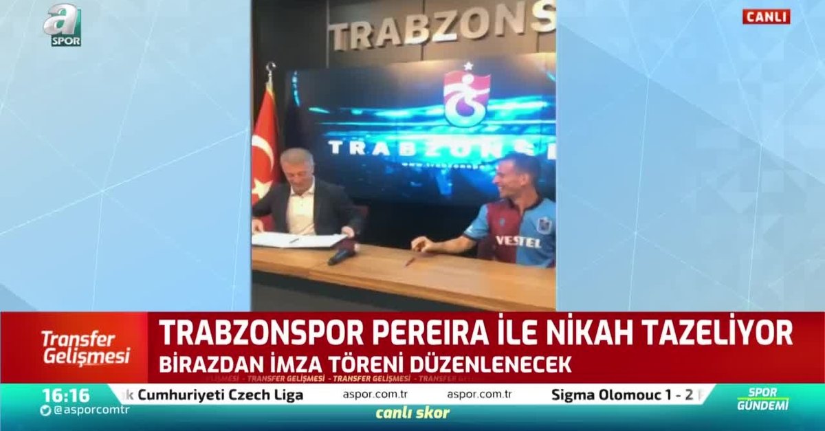 Trabzonspor Pereira ile nikah tazeledi