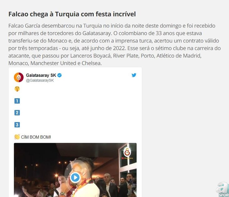 Galatasaray taraftarının Falcao karşılaması dünyayı şaşırttı! Galatasaray taraftarının Falcao karşılaması dünyayı şaşırttı!