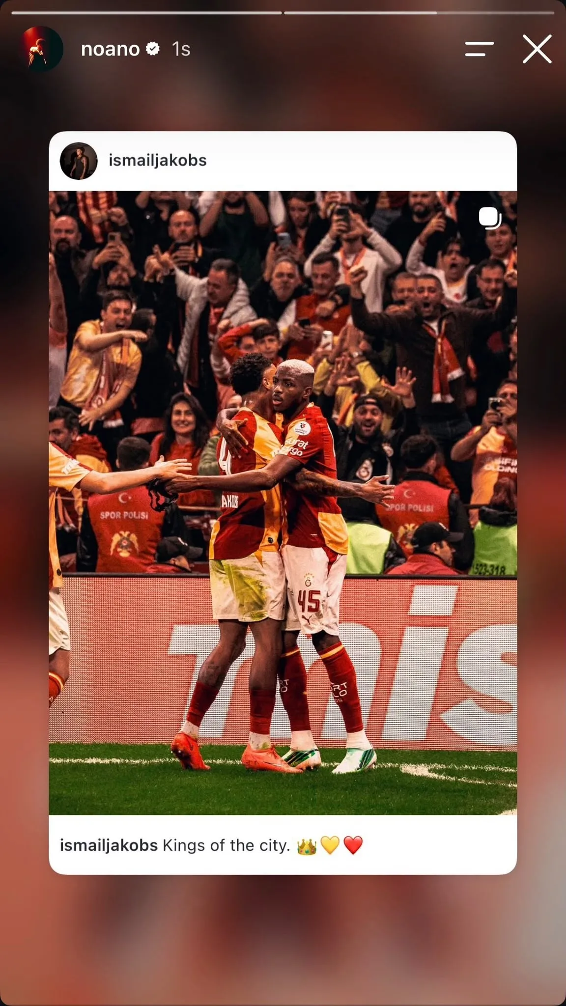 Galatasaray'ın eski yıldızı Noa Lang, Fenerbahçe derbisini kutladı