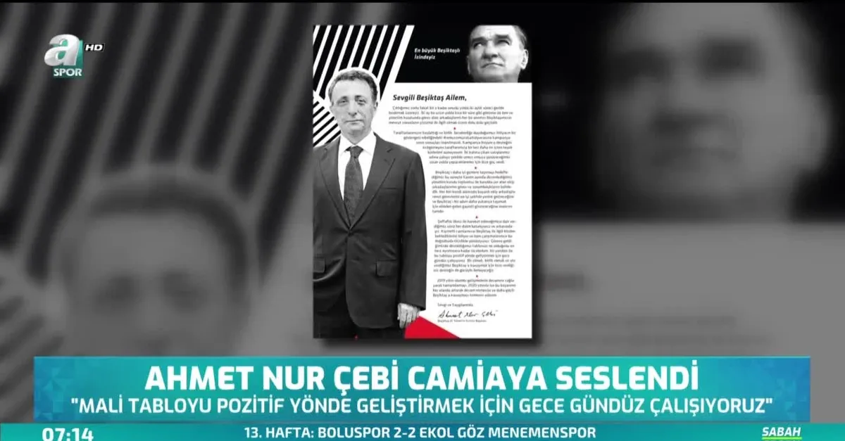Ahmet Nur Çebi camiaya seslendi