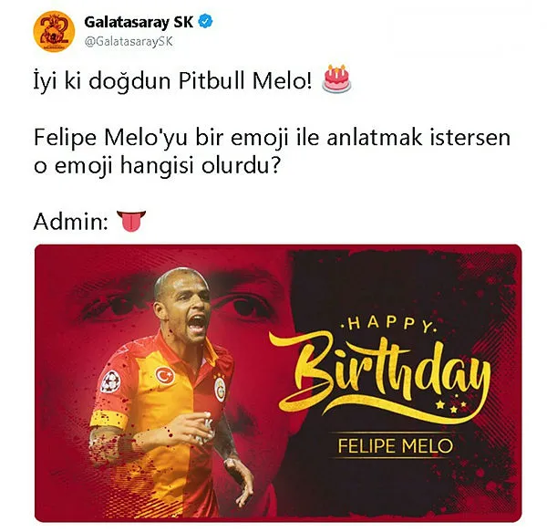 Galatasaray, Felipe Melo'nun doğum gününü unutmadı - 1