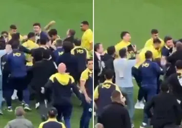 Derbinin ardından skandal görüntüler!