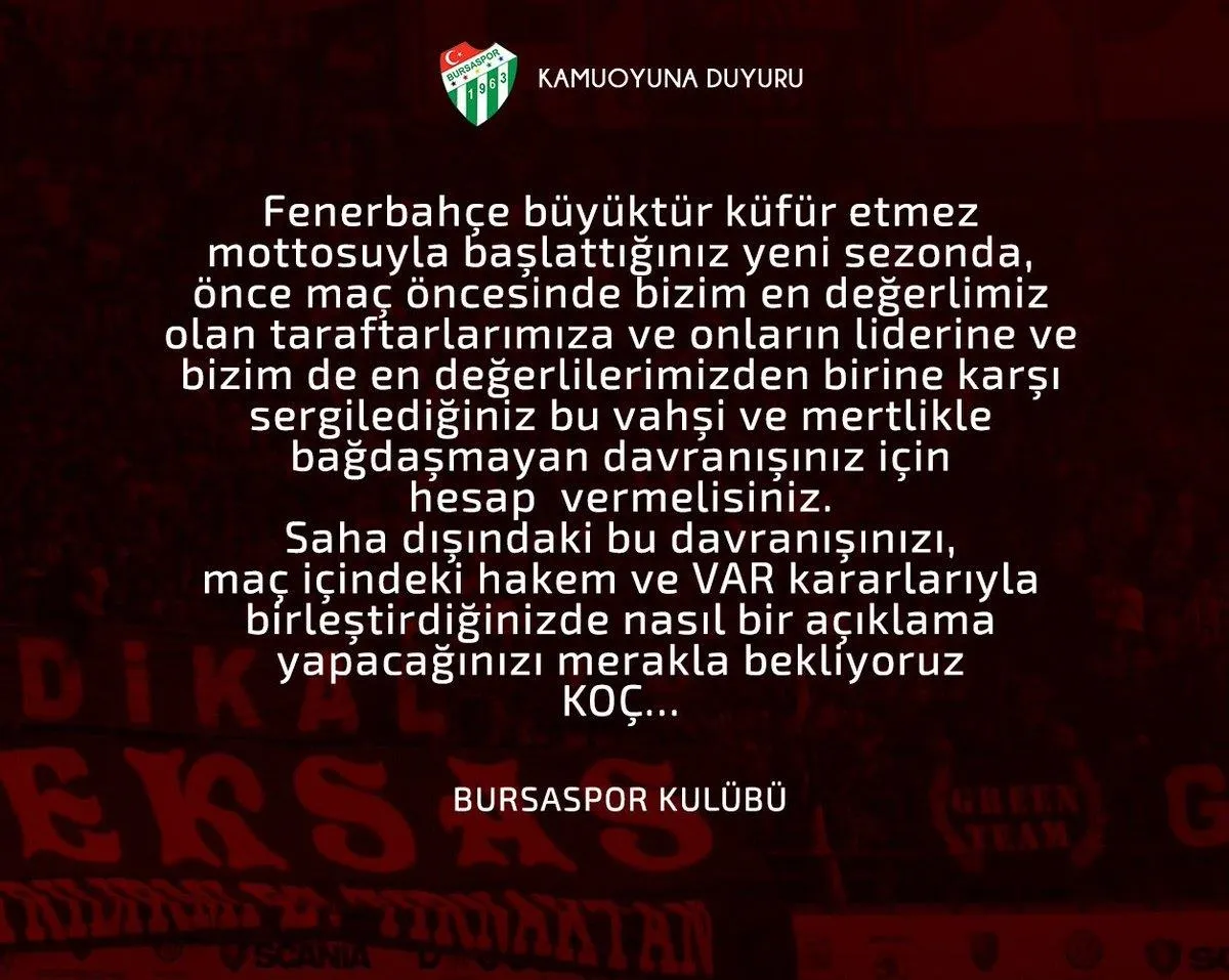Bursaspor'dan şok açıklama! - 1