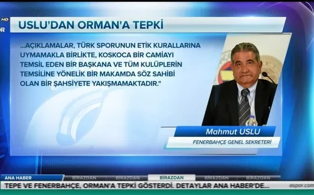 Mahmut Uslu'dan Fikret Orman'a sert tepki!