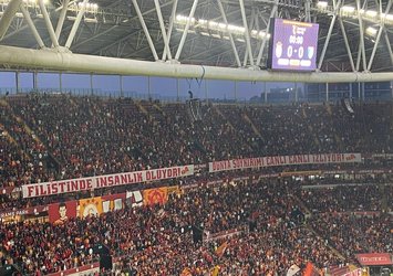G.Saray'dan Filistin'e destek pankartı!