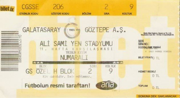 Eski maç biletleri