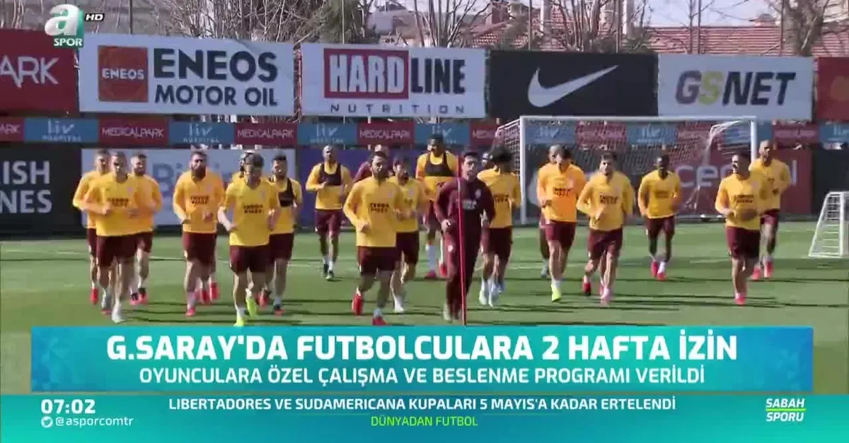 Galatasaray'da futbolculara iki hafta izin