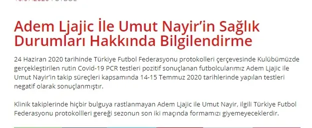 Beşiktaş açıkladı! Adem Ljajic ve Umut Nayir sezonu kapattı - 1