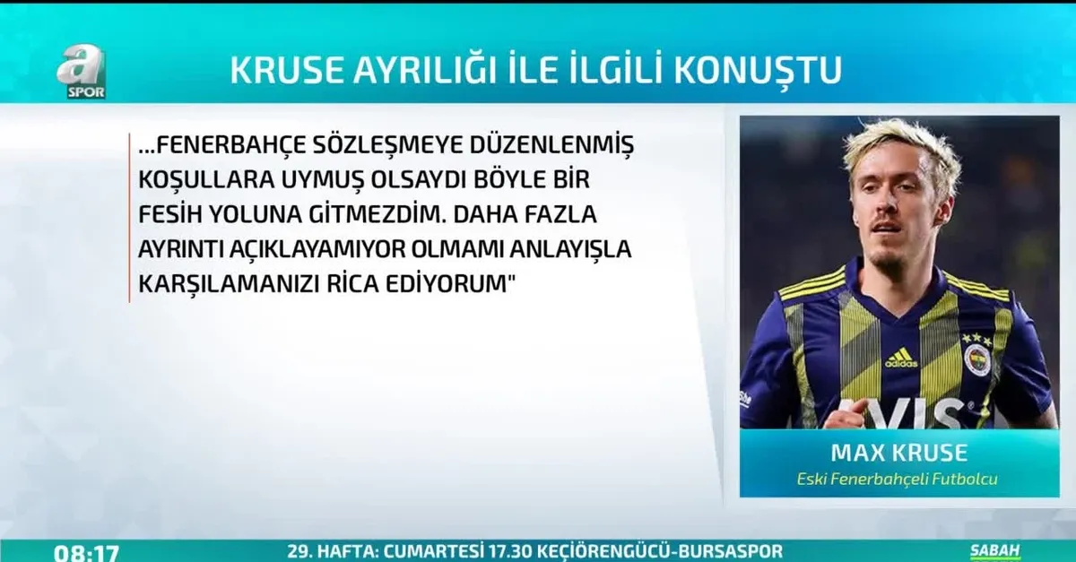 Kruse sözleşme fesih nedenini açıkladı