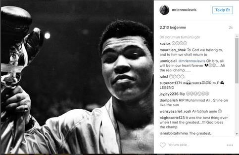 Ünlü isimlerden Muhammed Ali paylaşımları!