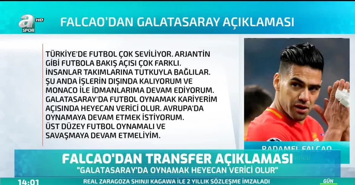 Falcao'dan transfer açıklaması