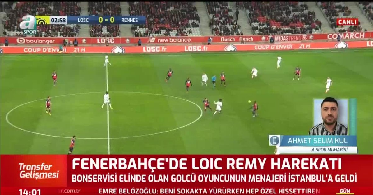 Fenerbahce De Loic Remy Harekati Menajeri Istanbul Da Aspor