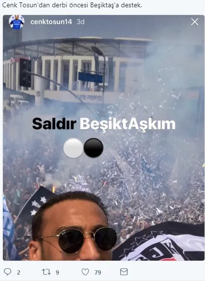 Cenk Tosun'dan derbi öncesi Beşiktaş'a destek - 1