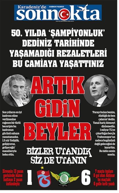 Trabzonspor’a yerel basından ağır eleştiri