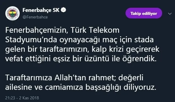 Fenerbahçeli taraftar hayatını kaybetti - 2