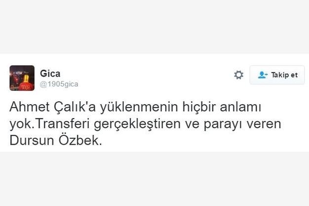 Galatasaray taraftarından Ahmet Çalık tepkisi