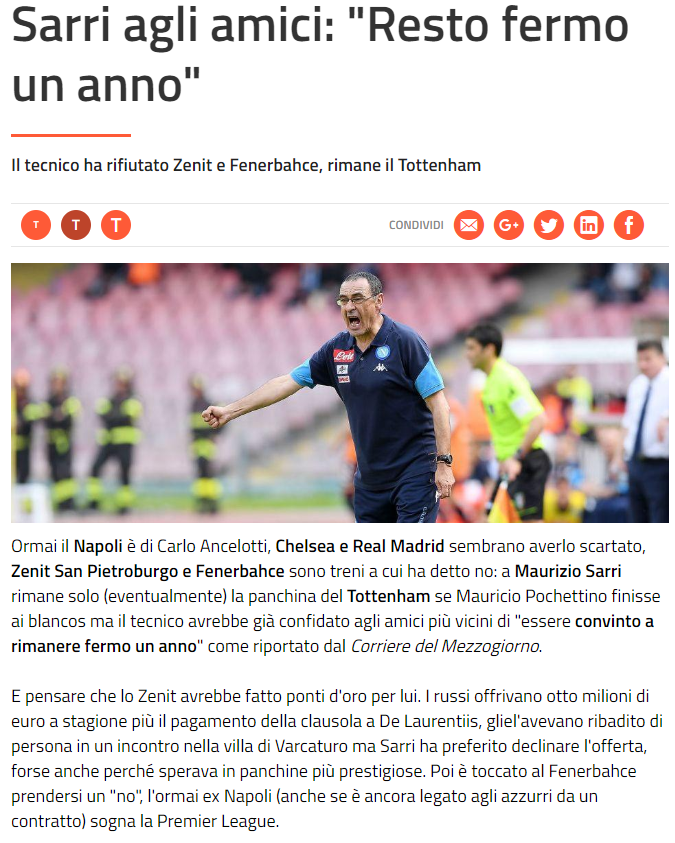 Sarri’den Fenerbahçe yanıtı