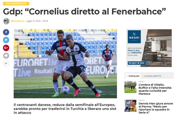 Son dakika transfer haberi: İtalyan basınından flaş iddia! Andreas Cornelius Fenerbahçe için geliyor - 1