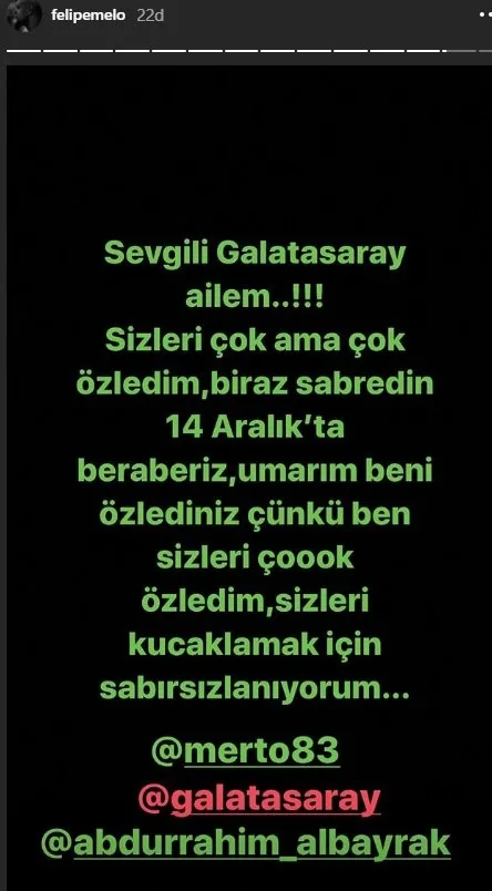 Eski Galatasaraylı Melo'dan taraftara mesaj - 1