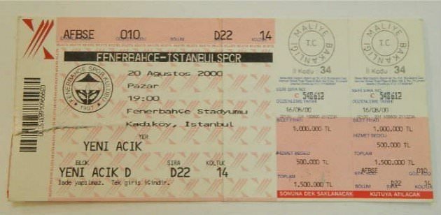 Eski maç biletleri
