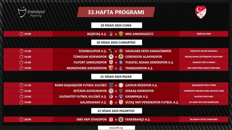 Ziraat Türkiye Kupası ve Süper Lig'de maç programı belli oldu! - 2