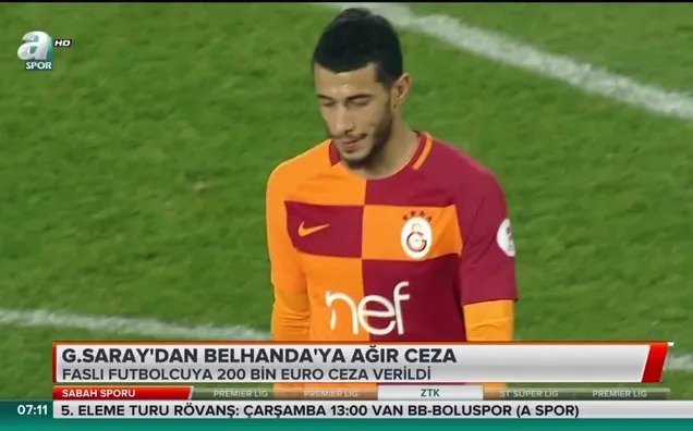 Galatasaray'dan Belhanda'ya ağır ceza