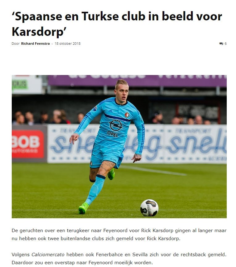 Fenerbahçe sağ bekini İtalya’da buldu: Rick Karsdorp