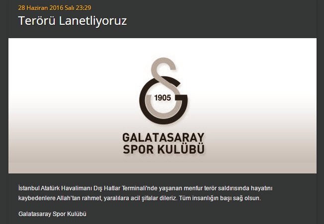 Spor dünyası teröre tepkisiz kalmadı!