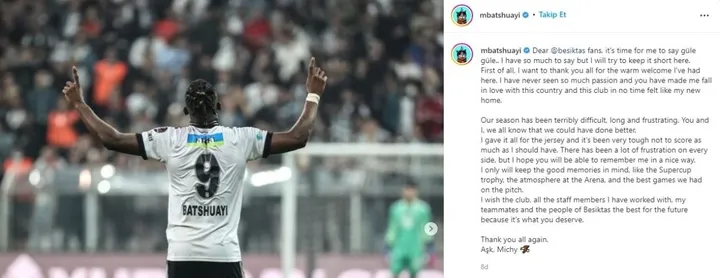 Beşiktaş'ta Batshuayi takıma veda etti! - 1