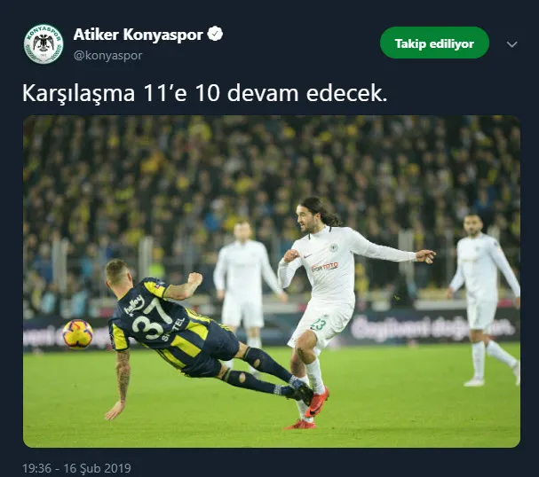 Atiker Konyaspor'dan kırmızı kart göndermesi - 1