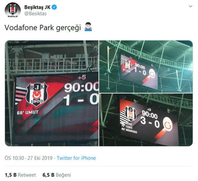 Beşiktaş'tan Galatasaray'a gönderme - 1