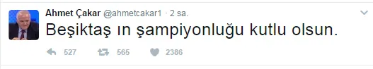 "Beşiktaş'ın şampiyonluğu hayırlı olsun" - 1