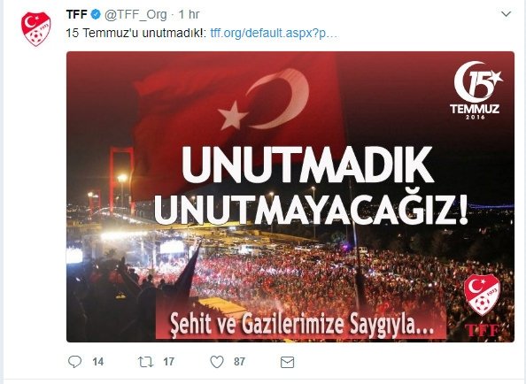 spor camiasindan 15 temmuz mesajlari