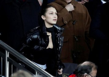 PSG-Real Madrid maçında Bella Hadid rüzgarı