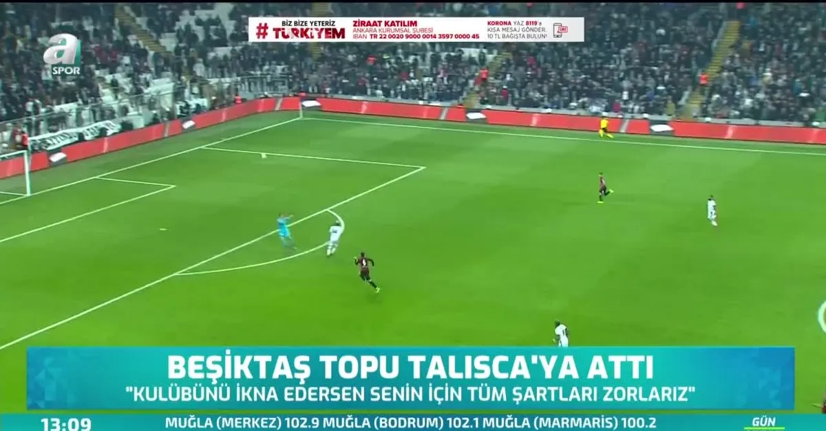 Beşiktaş topu Talisca'ya attı