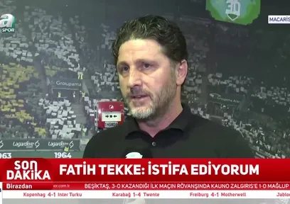 Fatih Tekke istifa ettiğini açıkladı!