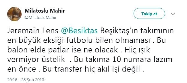 Beşiktaş taraftarından Lens tepkisi