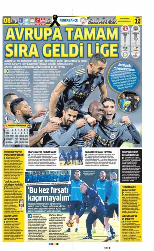 12 Aralık 2016 gazete manşetleri