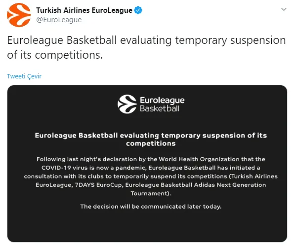 Açıklama geldi! Euroleague'de bu haftaki maçlar... - 1