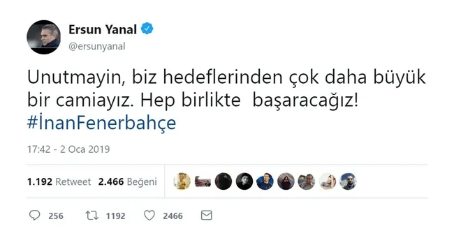Ersun Yanal'dan sarı lacivertli taraftarlara mesaj - 1