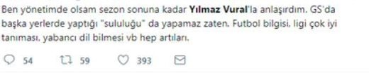 Galatasaray’da Yılmaz Vural çılgınlığı