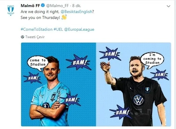 Malmö'den Beşiktaş'a 'Come to' mesajı! - 1