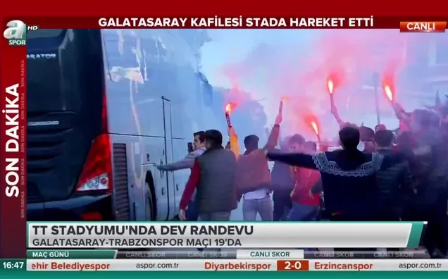 Galatasaray kafilesi stada haraket etti