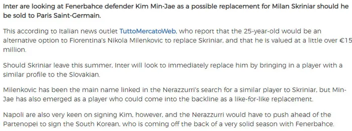FENERBAHÇE HABERİ: Transferde domino etkisi! Kim Min-Jae ve Inter... - 1