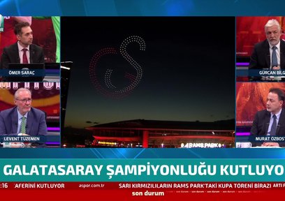 Galatasaray'ın şampiyonluk kutlamalarında drone ile görsel şölen!
