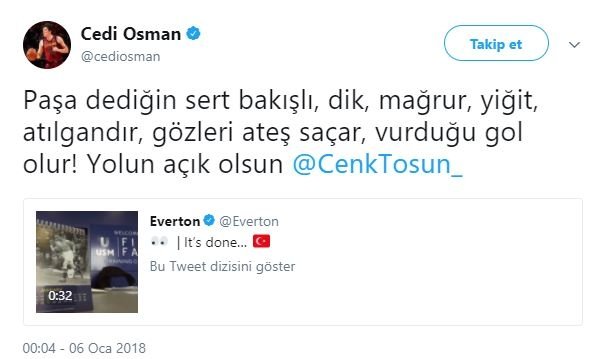 Cenk Tosun paylaşımları