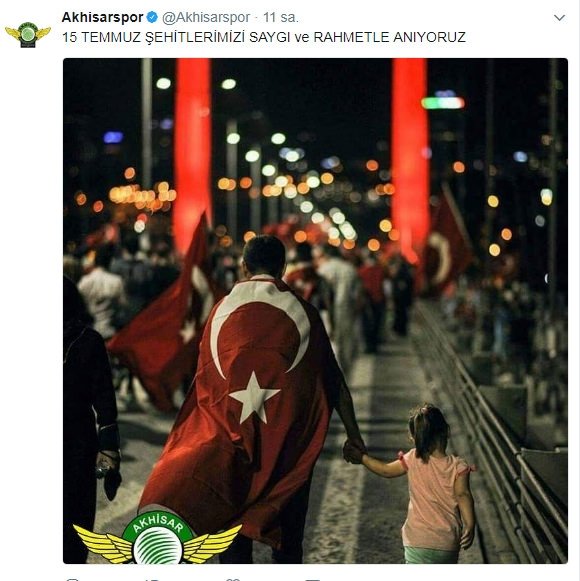 Spor camiasından 15 Temmuz mesajları