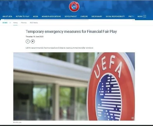 UEFA yeni tip corona virüsü sebebiyle FFP kurallarını esnetecek! - 1