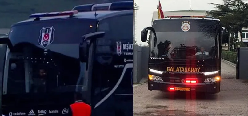 Galatasaray ve Beşiktaş kafileleri stada ulaştı